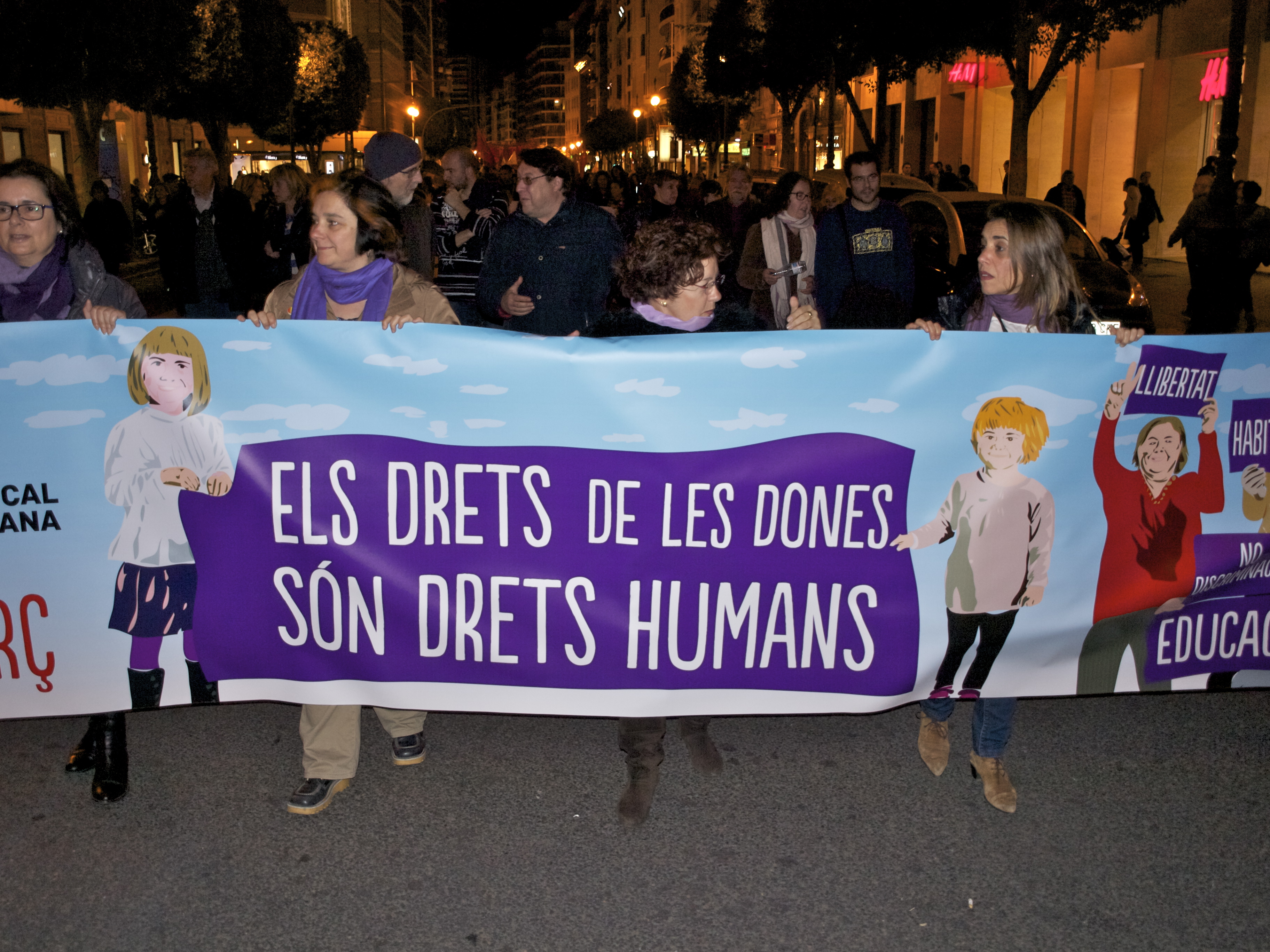 La nostra pancarta : Els drets de les Dones són drets humans