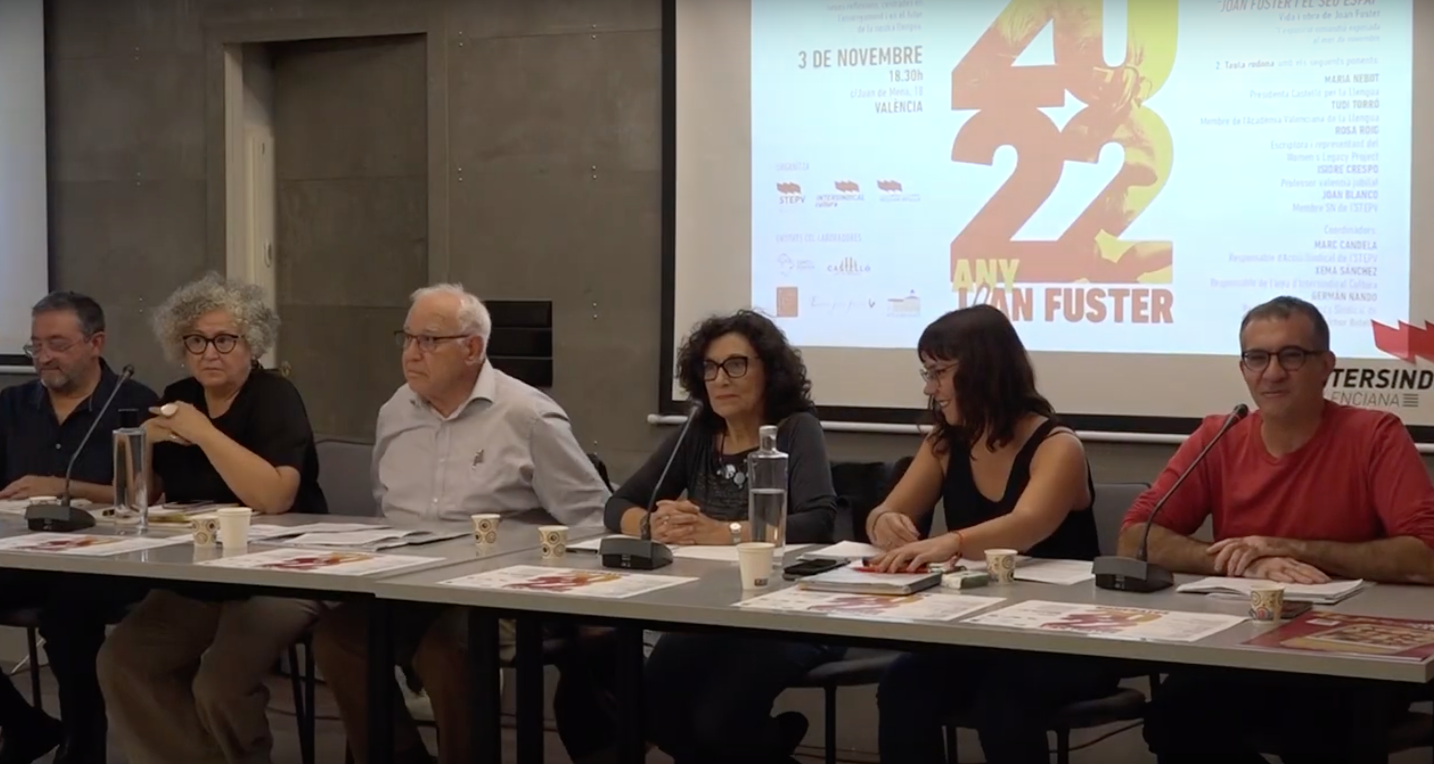 Homenatge de la Intersindical Valenciana a Joan Fuster