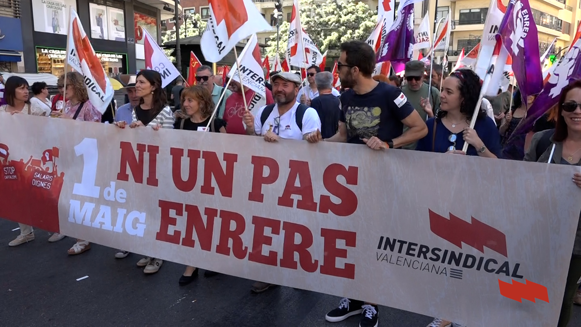 ‘Ni un pas enrere’ - Intersindical Valenciana participa en les manifestacions del 1r de maig 2023