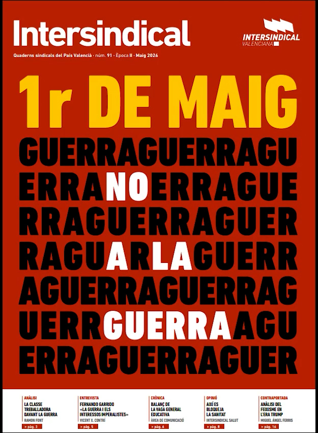 ‘No a la guerra’ - Revista Intersindical 1r de Maig