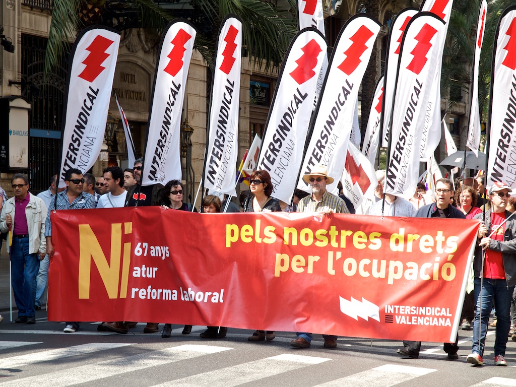 Manifestació en València del 1r. de maig.