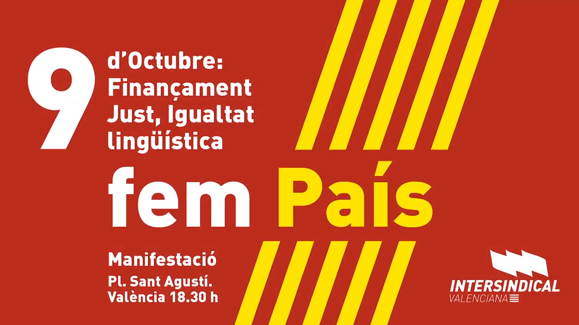 Manifestació 9 d’octubre ‘Finançament just, Igualtat lingüística’