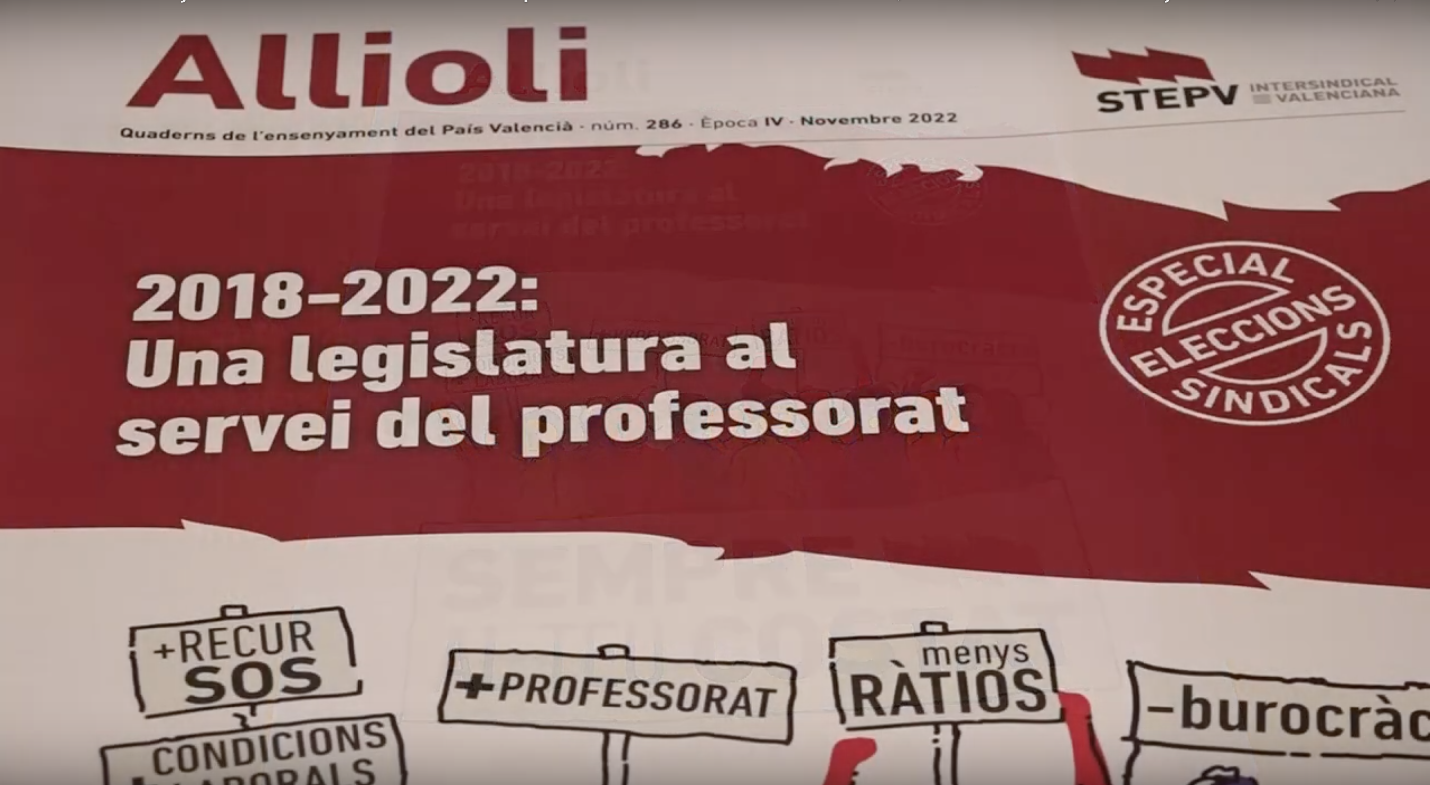 Allioli 286 - “2018-2022 Una legislatura al servei del professorat”