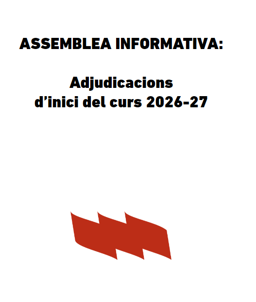 Assemblea informativa:&nbsp; Adjudicacions d’inici del curs 2026-27