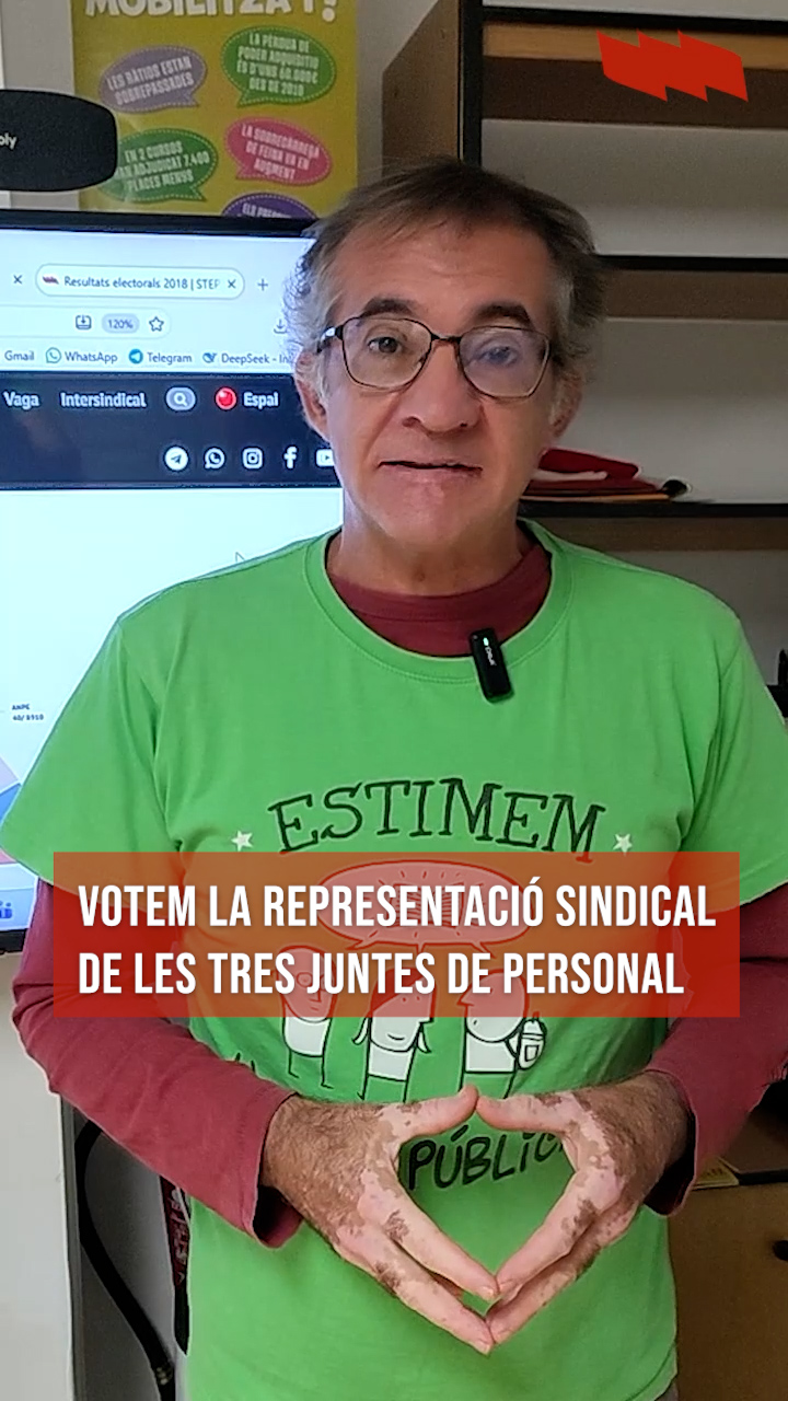 El 3 de desembre seran les eleccions sindicals en Educació pública