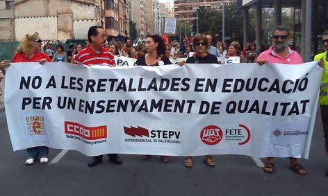 Capçalera manifestació de Castelló