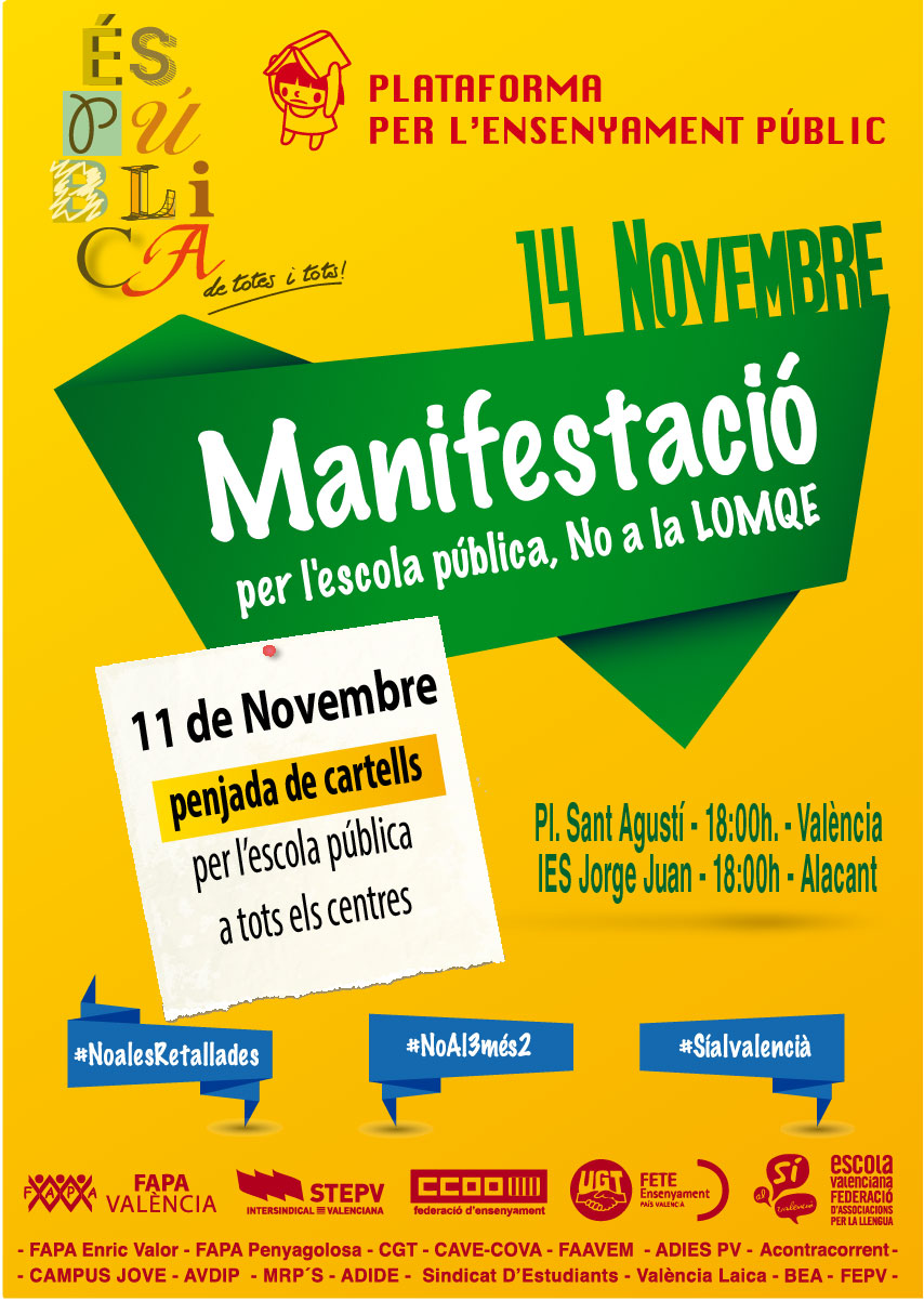 La Plataforma crida a la mobilització contra la LOMQE i les retallades ...