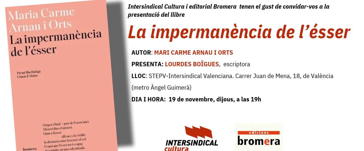 Presentació del poemari “La impermanència de l’ésser” de Mari Carme Arnau i Orts