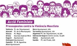 Concentracions contra la retallada dels PGE per la violència masclista