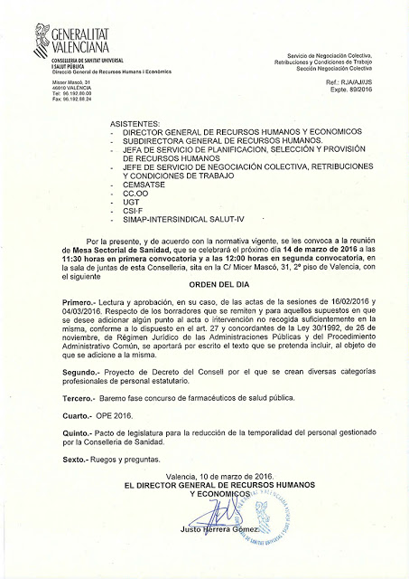 MESA SECTORIAL 14/03/2016