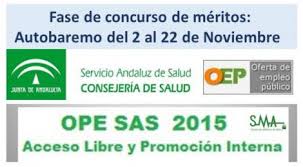 SERVICIO ANDALUZ DE SALUD: AUTOBAREMO DE MÉRITOS OPE 2013-15