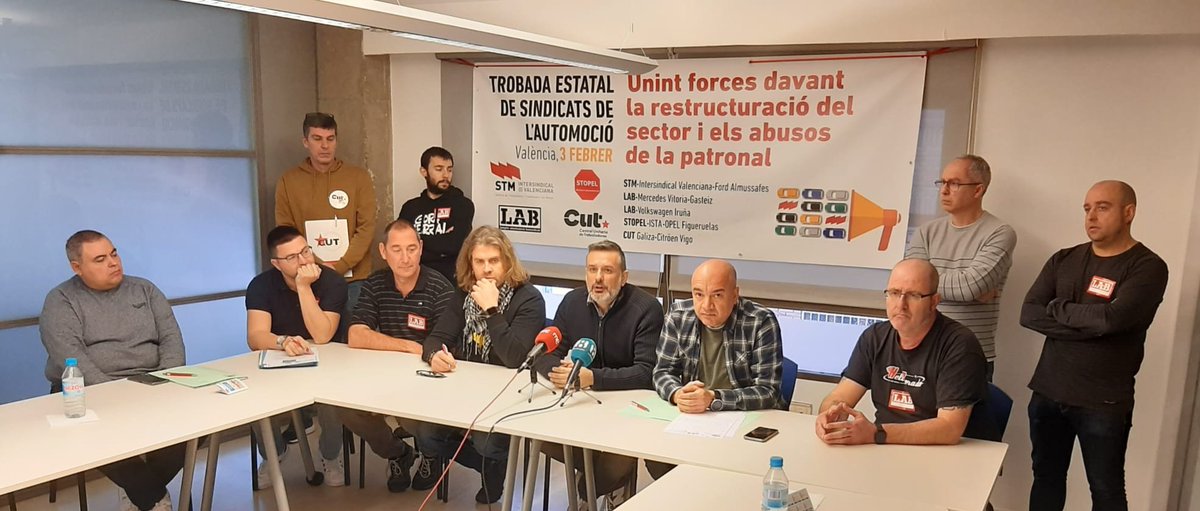 Trobada Estatal Sindicats de l’Automoció, organitzada per l’STM-Intersindical Valenciana. Han participat representats de les forces sindicals més combatives de l’Estat.